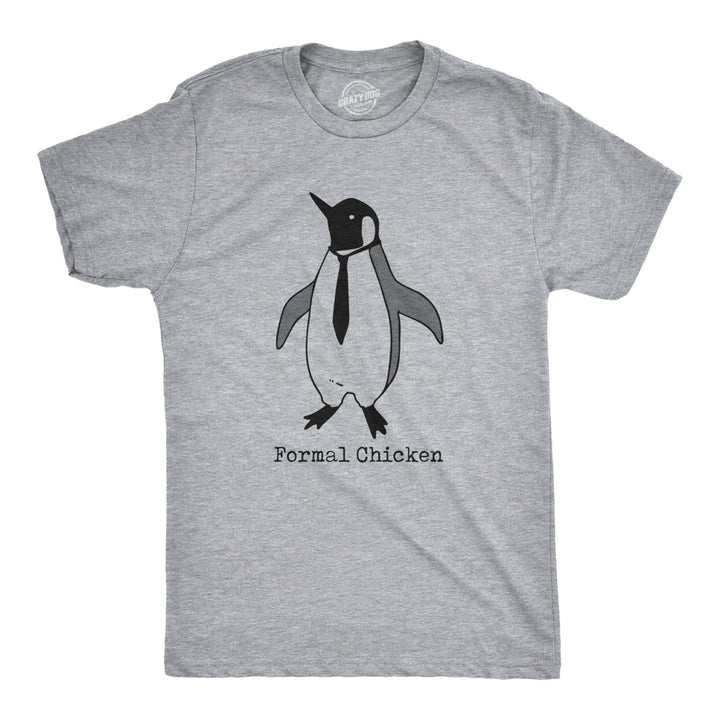 Mens Formal Chicken T Shirt Funny Penguin Suit Tuxedo Tie Joke Tee For Guys Image 1