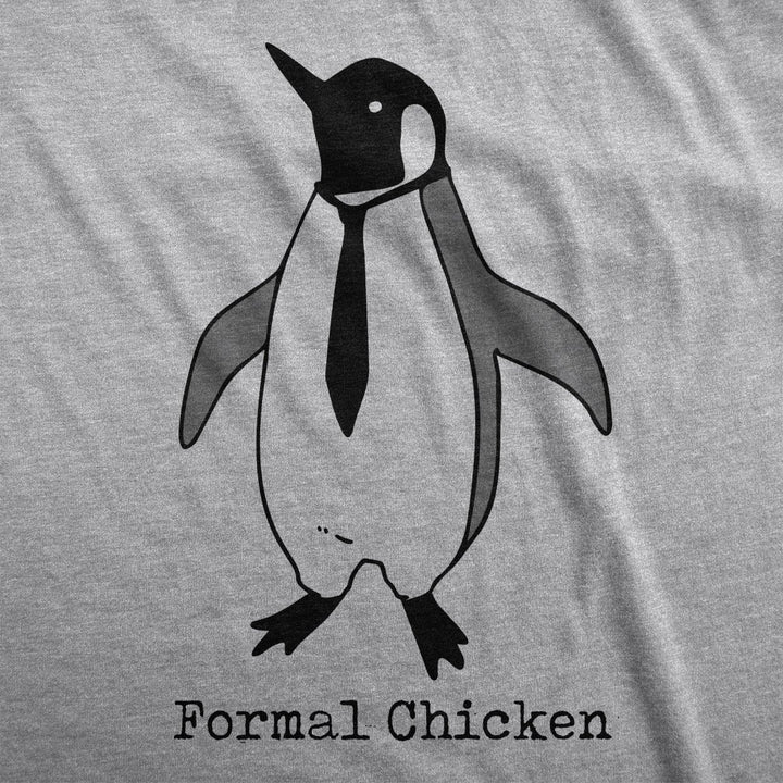 Mens Formal Chicken T Shirt Funny Penguin Suit Tuxedo Tie Joke Tee For Guys Image 2