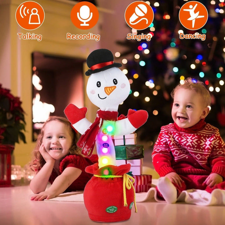 Kid Electric Dance Toy Christmas Elk Snowman Senior Penguin Plush Toy Interactive Sing Song Whirling Mimicking Recording Image 4