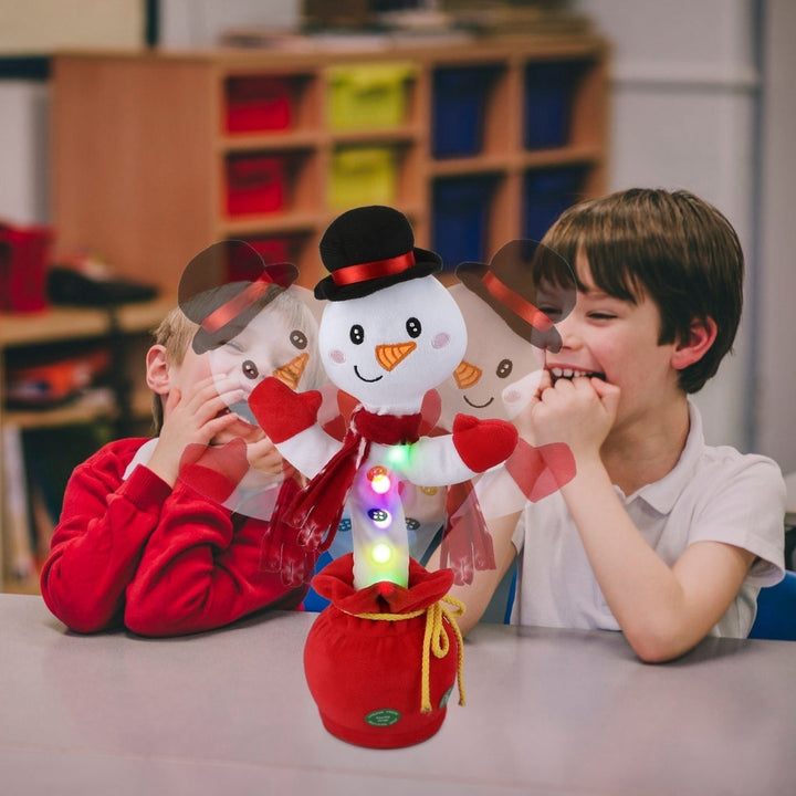 Kid Electric Dance Toy Christmas Elk Snowman Senior Penguin Plush Toy Interactive Sing Song Whirling Mimicking Recording Image 6