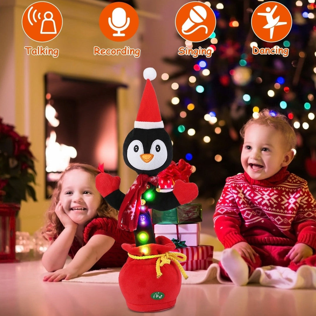 Kid Electric Dance Toy Christmas Elk Snowman Senior Penguin Plush Toy Interactive Sing Song Whirling Mimicking Recording Image 9