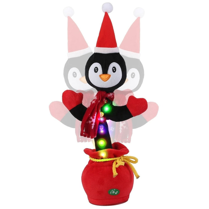 Kid Electric Dance Toy Christmas Elk Snowman Senior Penguin Plush Toy Interactive Sing Song Whirling Mimicking Recording Image 11