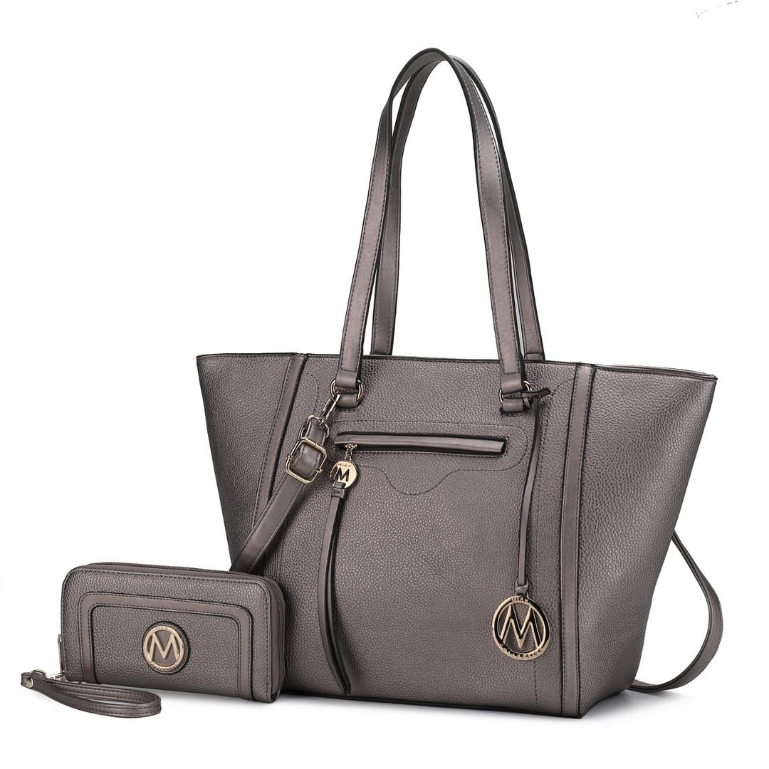 Alexandra Vegan Leather Womens Tote Bag with Wallet - 2 pieces by Mia K Image 1