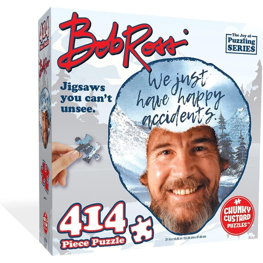 Bob Ross Happy Accidents 414 Piece Jigsaw Puzzle Joy of Puzzling Series Mighty Mojo Image 1