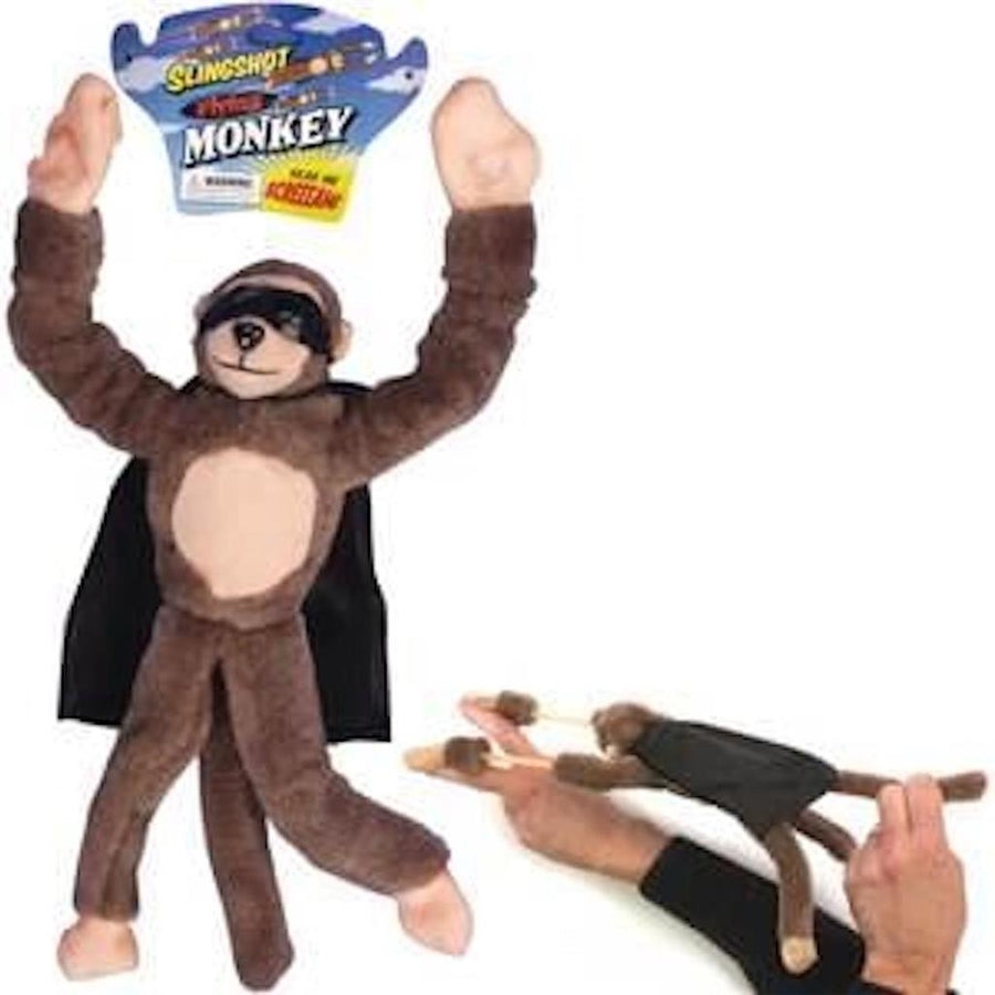 11 Inch Screaming Noise Slingshot Flying Monkey With Cape Toy Image 1