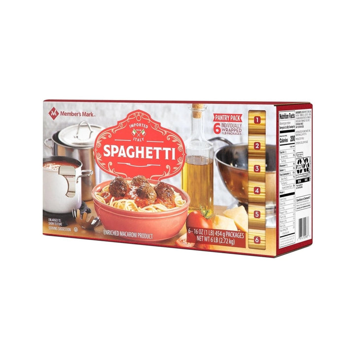 Members Mark Spaghetti Pasta Pantry Pack 1 Pound (Pack of 6) Image 2