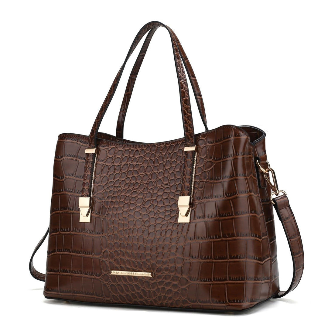 Aurelia Crocodile Embossed Vegan Leather Multi-Functional Shoulder Bag Womens Tote Bag by Mia K Image 1