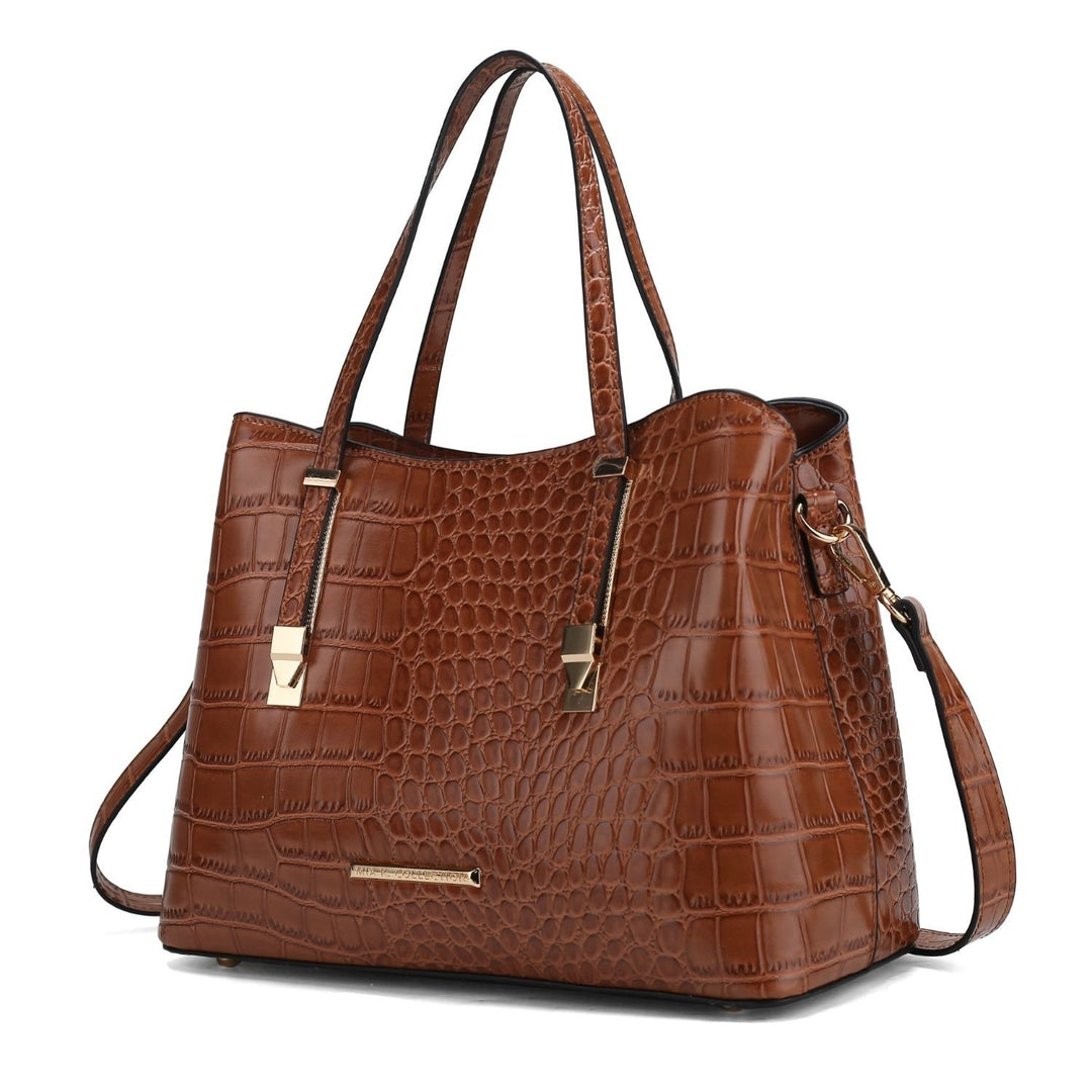 Aurelia Crocodile Embossed Vegan Leather Multi-Functional Shoulder Bag Womens Tote Bag by Mia K Image 1