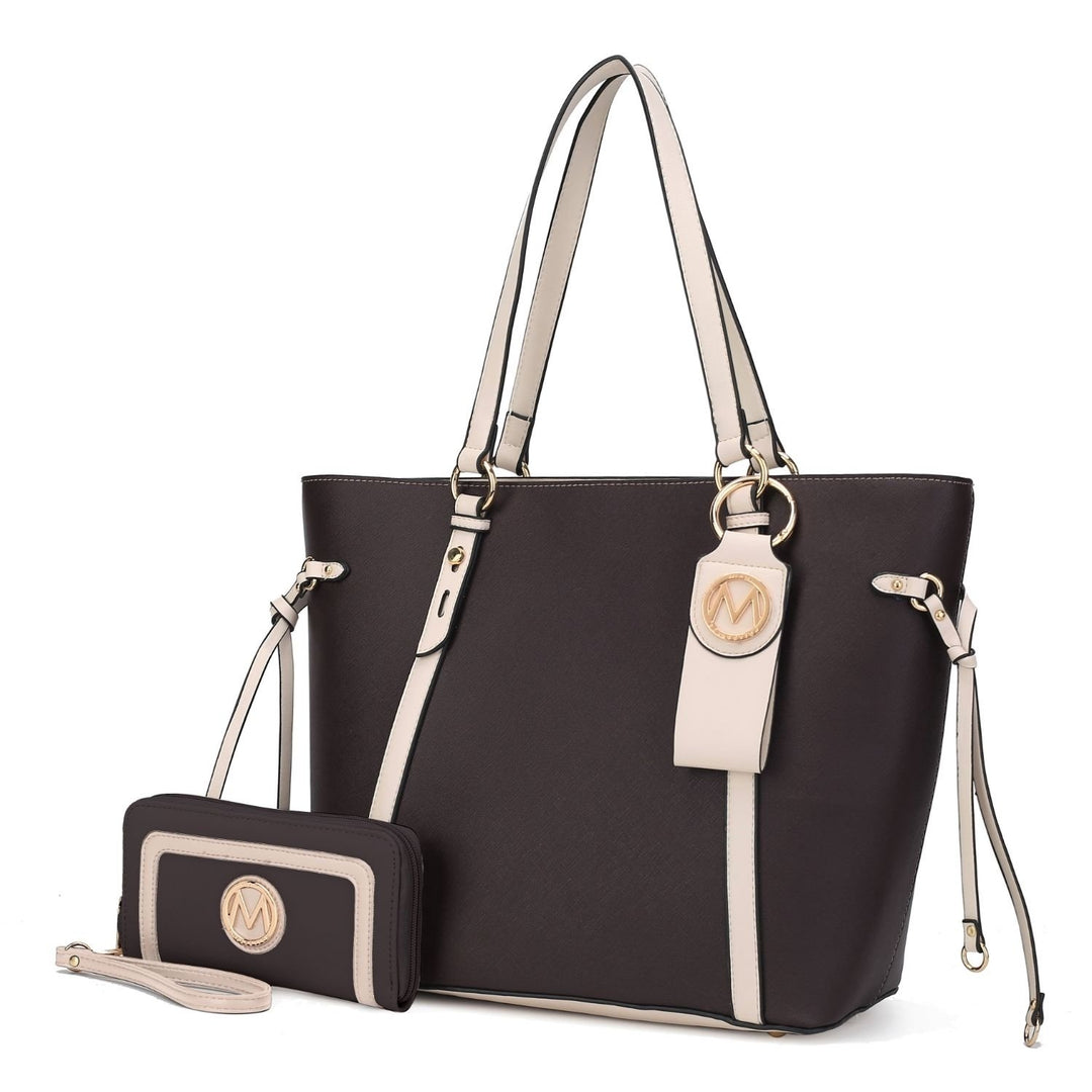 MKF Collection Kioea Tote Multi-Functional Shoulder Bag with Wallet and Detachable Key-Ring Set by Mia K. Image 1