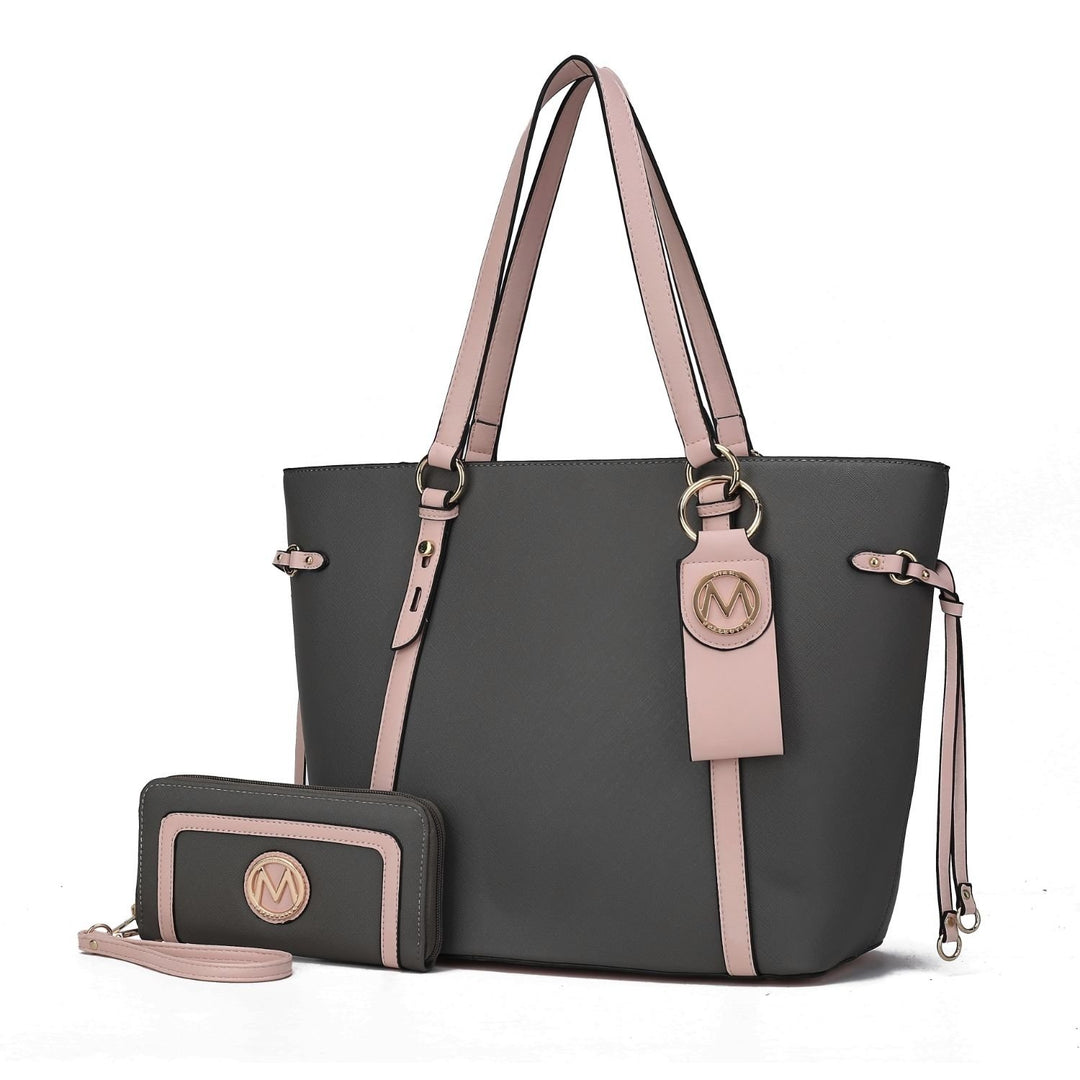 MKF Collection Kioea Tote Multi-Functional Shoulder Bag with Wallet and Detachable Key-Ring Set by Mia K. Image 8