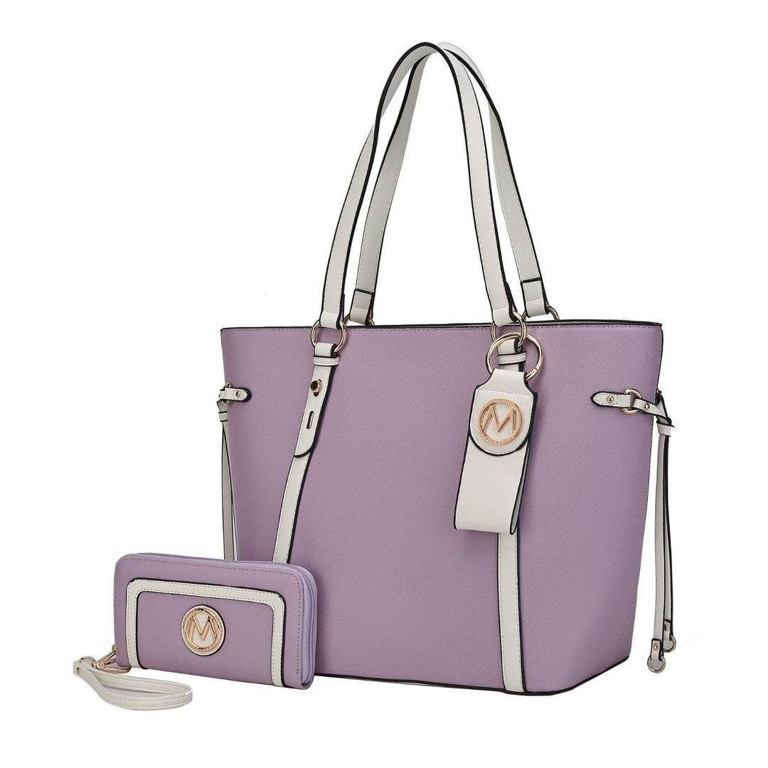 MKF Collection Kioea Tote Multi-Functional Shoulder Bag with Wallet and Detachable Key-Ring Set by Mia K. Image 9