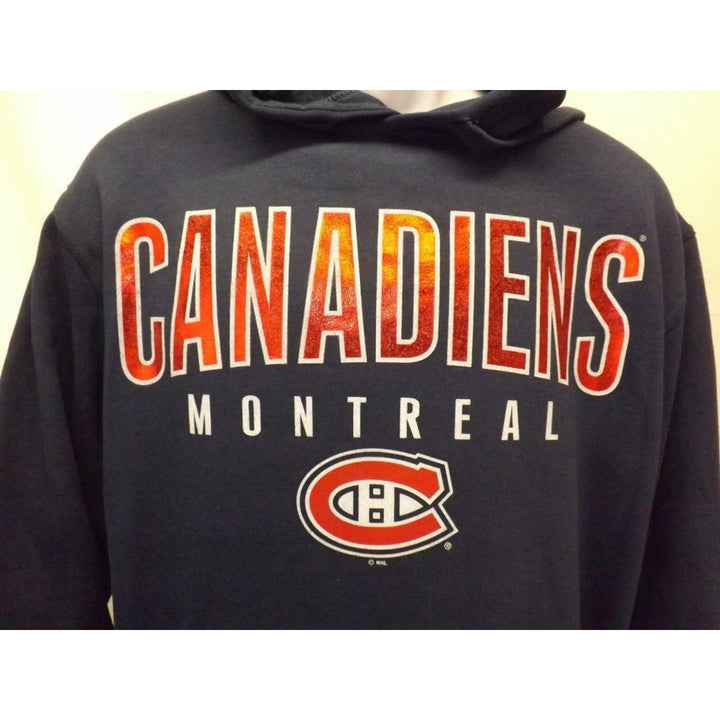 New Montreal Canadiens Mens Size L Large Navy G-III Hoodie Image 2