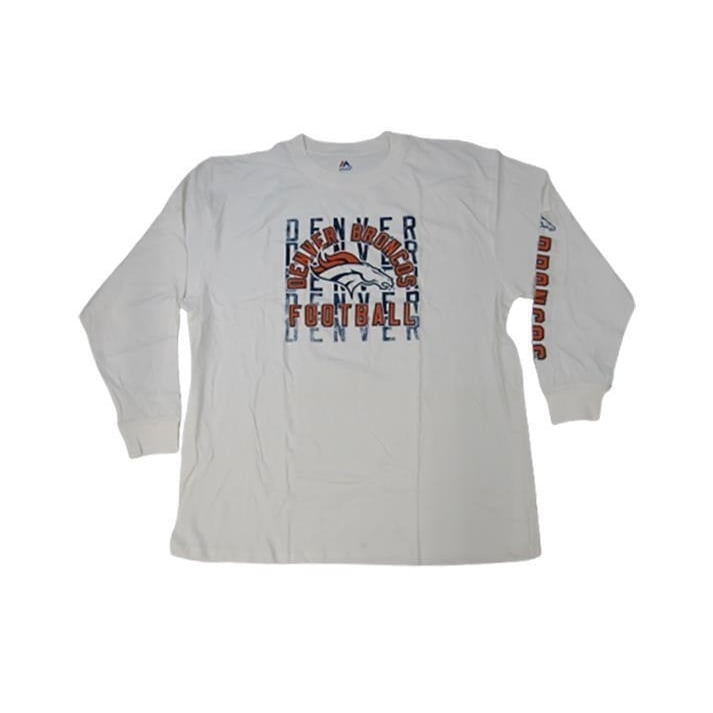 Denver Broncos Mens Size 3XL 3XLarge White Long Sleeve Shirt Image 1