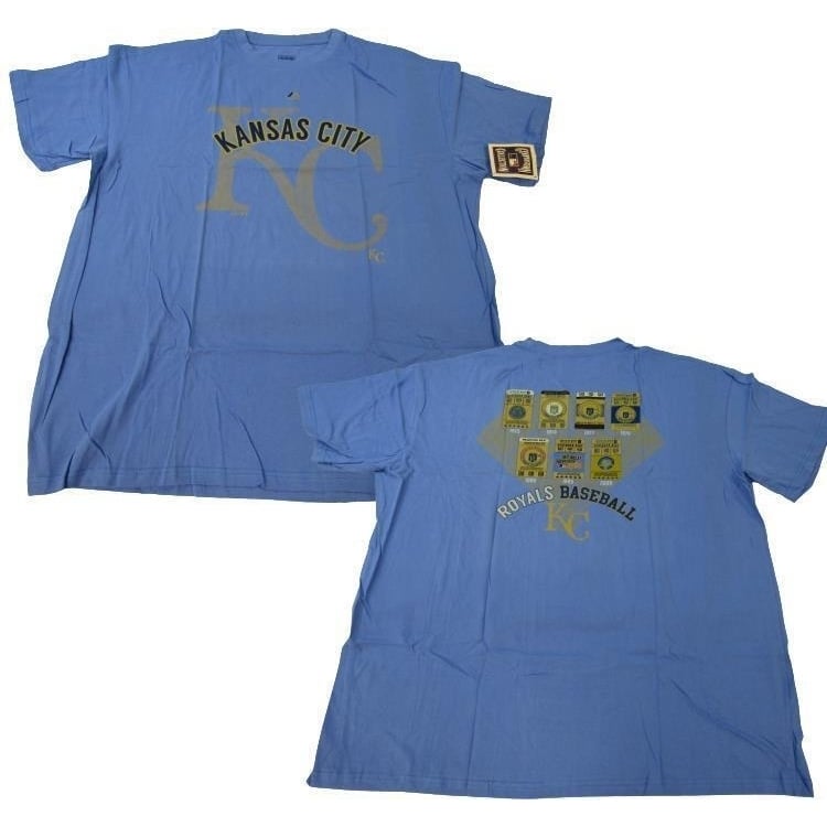 Kansas City Royals Mens Size 3XL Blue Majestic Cooperstown Shirt Image 1