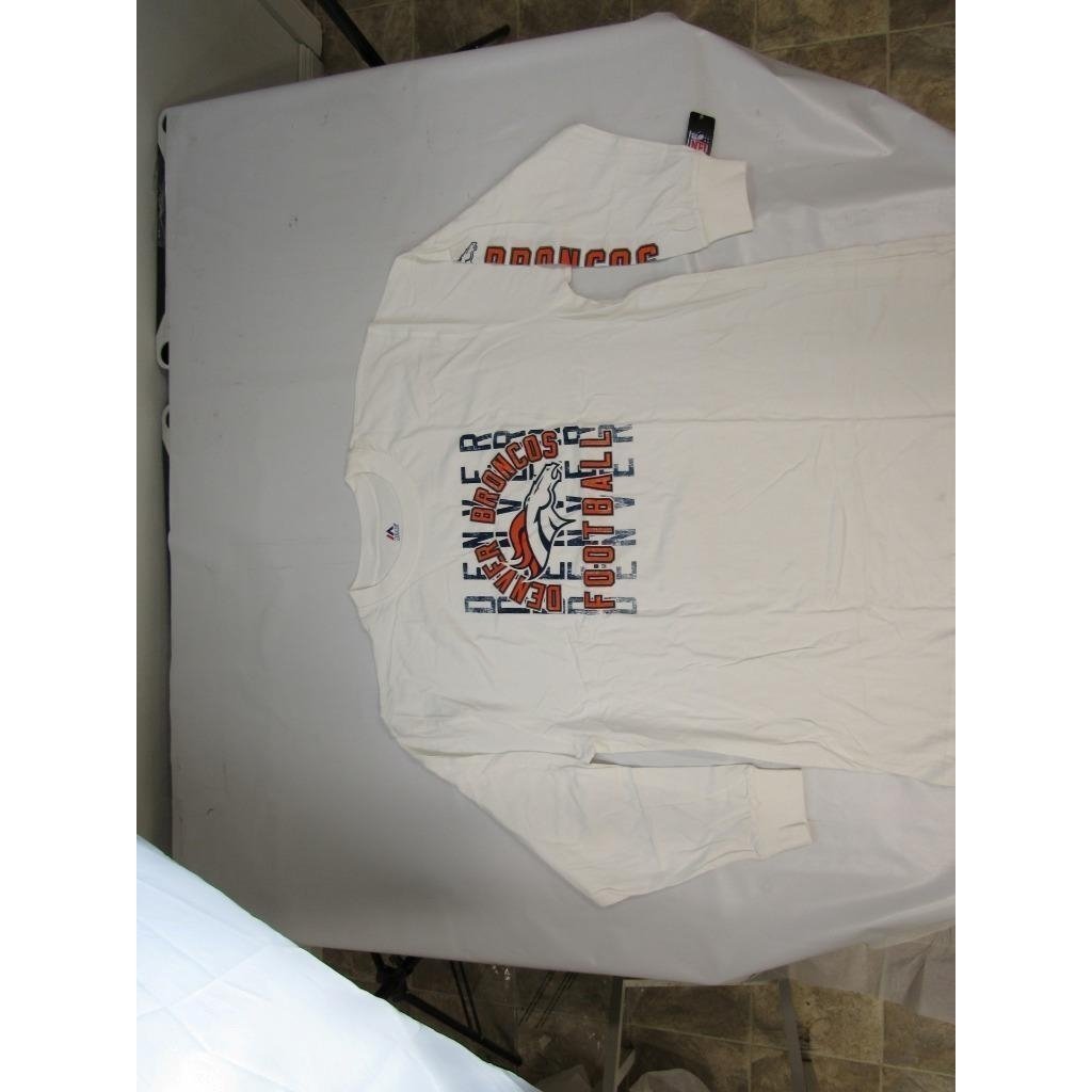 Denver Broncos Mens Size 3XL 3XLarge White Long Sleeve Shirt Image 4