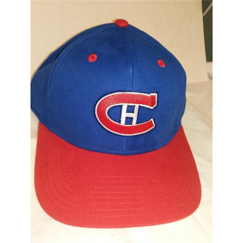 Montreal Canadians Mens Size OSFA Blue Red Snapback Flatbrim Vintage Hat Image 1