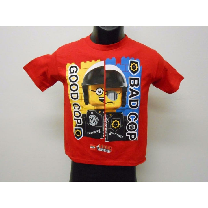 NEW Lego Movie "GOOD COP BAD COP" Youth Size M Medium 10/12 Red Shirt Image 3