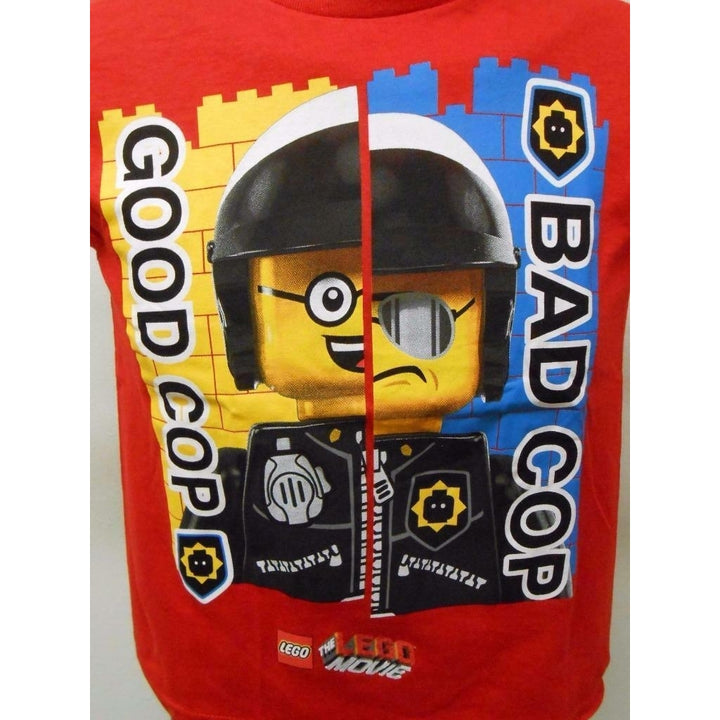 NEW Lego Movie "GOOD COP BAD COP" Youth Size M Medium 10/12 Red Shirt Image 4