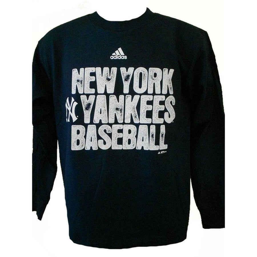 York Yankees YOUTH Medium (10-12) Adidas Blue Long Sleeve Shirt Image 1