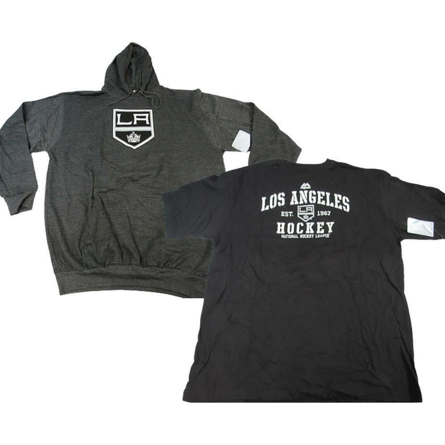 Los Angeles LA Kings Mens Size 2XL-Tall Gray Hoodie and Black Shirt Combo Image 1