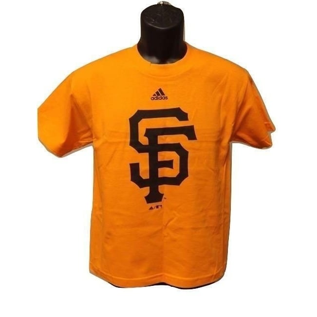 San Francisco Giants YOUTH Medium (10-12) Adidas ORANGE Shirt Image 1