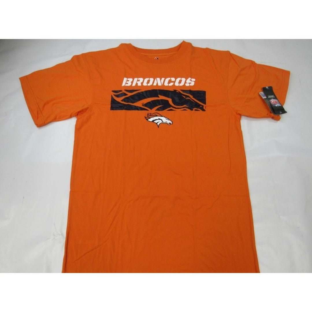 Denver Broncos Mens Size Medium M-Tall Orange Majestic Shirt Image 3