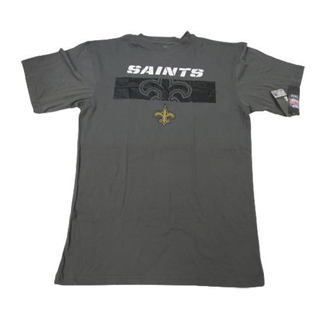 Orleans Saints Mens Size M-Tall Gray Majestic Shirt Image 1