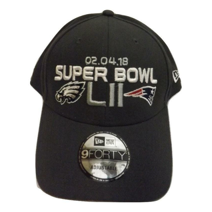 Eagles vs Patriots SuperBowl LII Mens Size OSFA Era 9Forty Gray Hat 35 Image 1