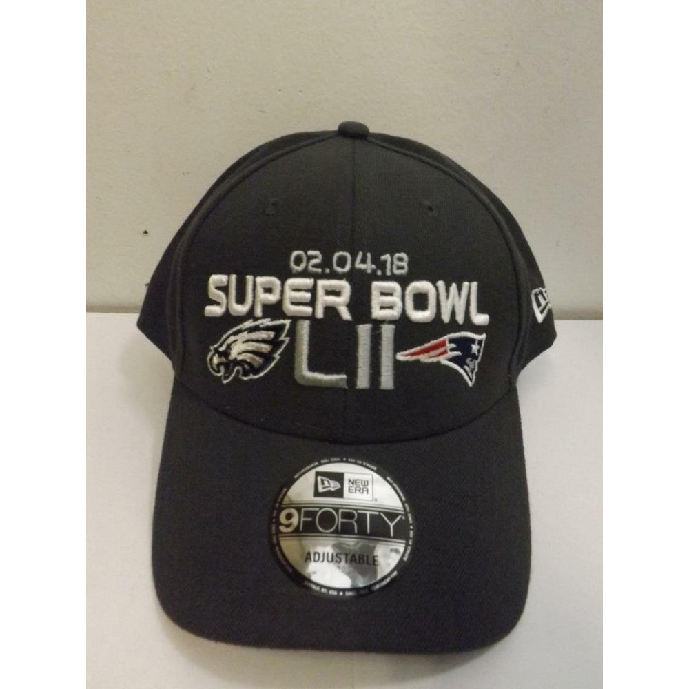 Eagles vs Patriots SuperBowl LII Mens Size OSFA Era 9Forty Gray Hat 35 Image 2