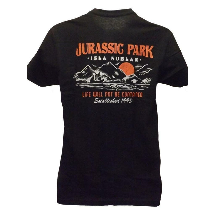 Jurassic Park Isla Nublar Mens Size XS X-Small Black Jurassic World Shirt Image 3