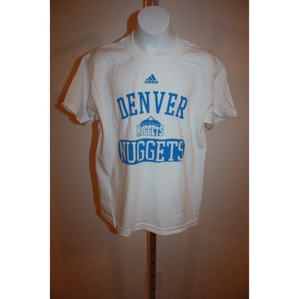 NWT Nice Denver Nuggets YOUTH Medium M 10/12 Adidas T-Shirt Image 1