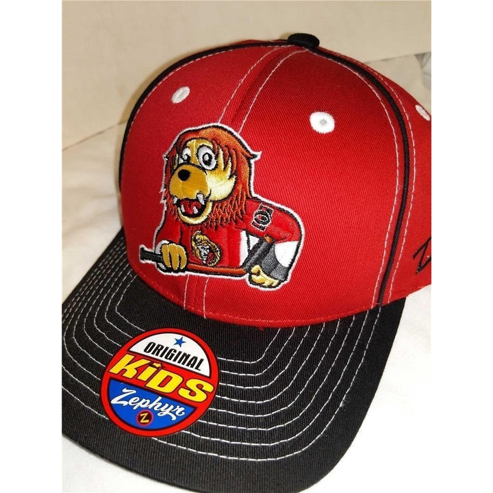 Ottawa Senators "Spartacat" Youth OSFA Zephyr Snapback Red Blue Cap Hat Image 4