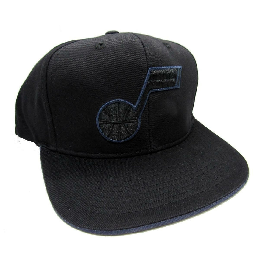 Utah Jazz Mens Size OSFA Black Snapback Flatbrim Hat Image 1