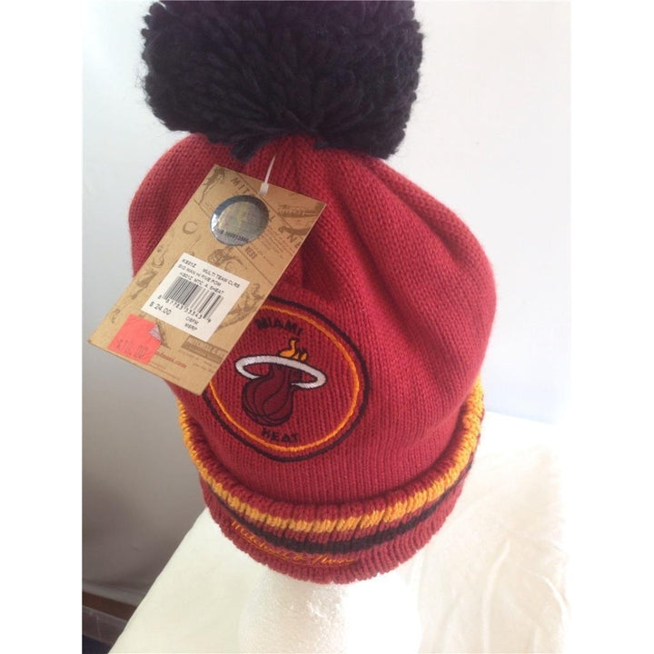 Miami Heat Adult Unisex Mitchell and Ness Beanie Red Cuffed Cap 24 Image 4