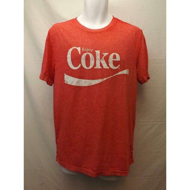Coca Cola Coke Mens Size M Medium Vintage Look Distressed Red Shirt Image 2