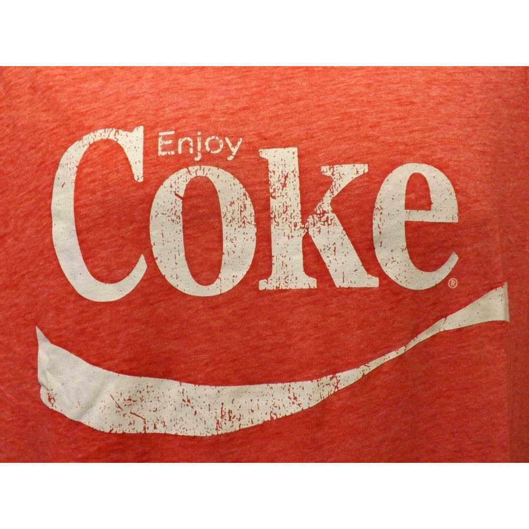 Coca Cola Coke Mens Size M Medium Vintage Look Distressed Red Shirt Image 4