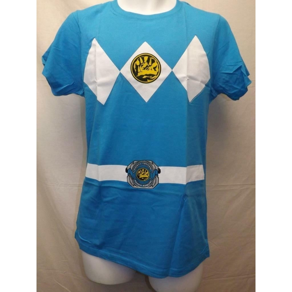 New BLUE Mighty Morphin Power Rangers YOUTH Size XL XLarge Shirt Image 2
