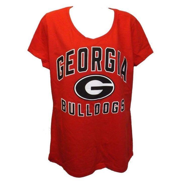 Georgia Bulldogs Womens Size L Large Red High Hands Shirt Image 1