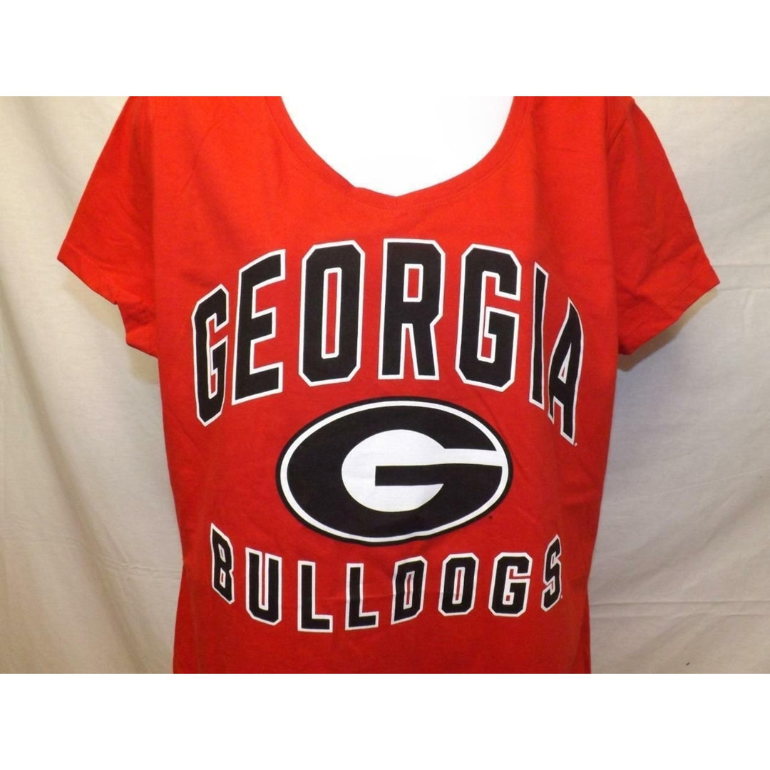 Georgia Bulldogs Womens Size L Large Red High Hands Shirt Image 2