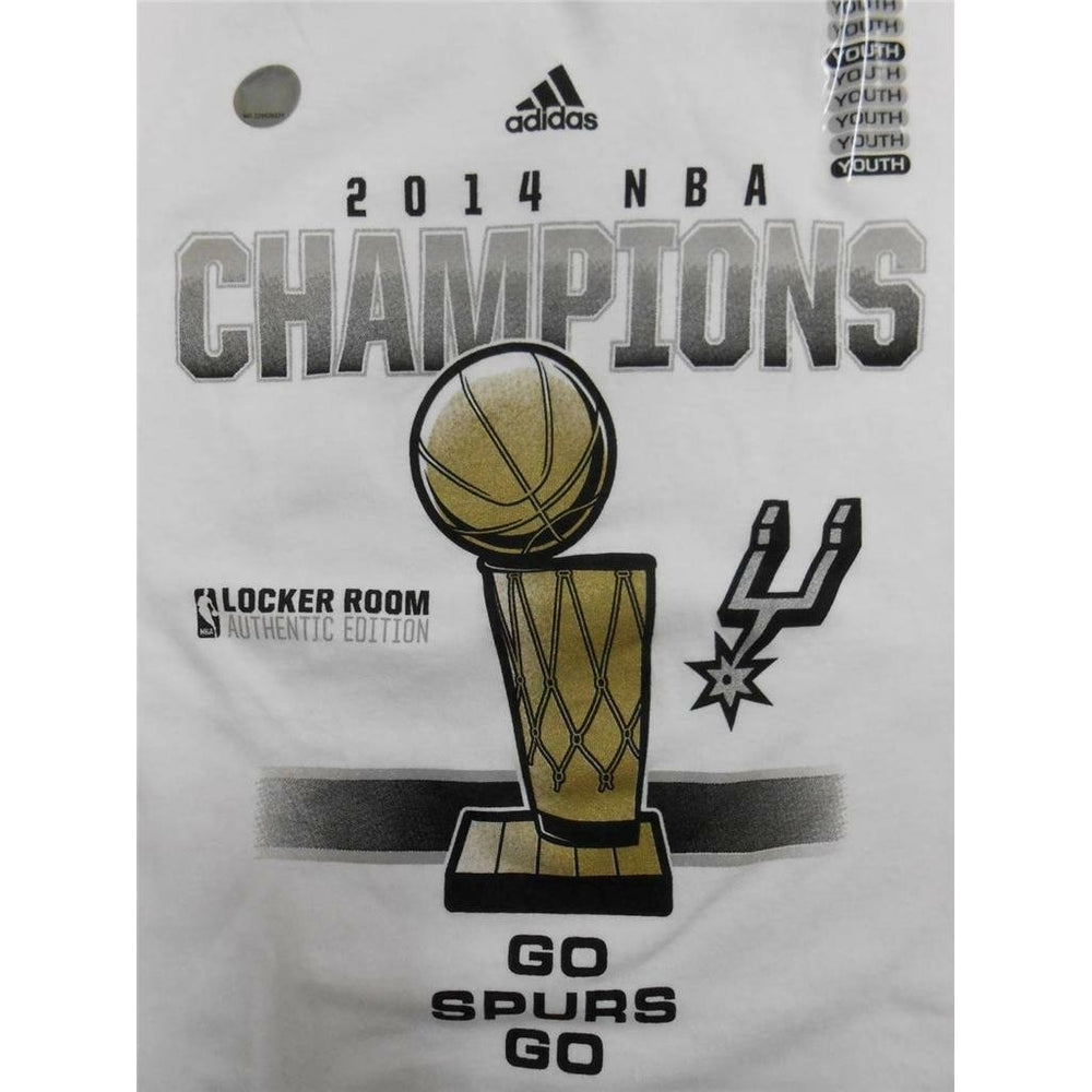 San Antonio Spurs Youth L Large 14/16 2014 Locker Room Championship Shirt Image 2