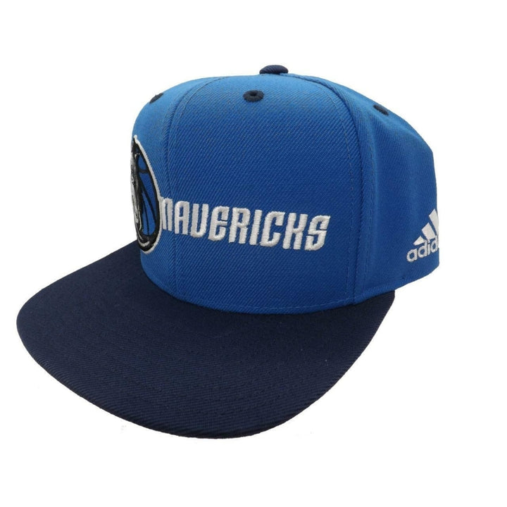 Dallas Mavericks Mens Adidas OSFA Flatbrim Snapack Blue Cap Hat 26 Image 2