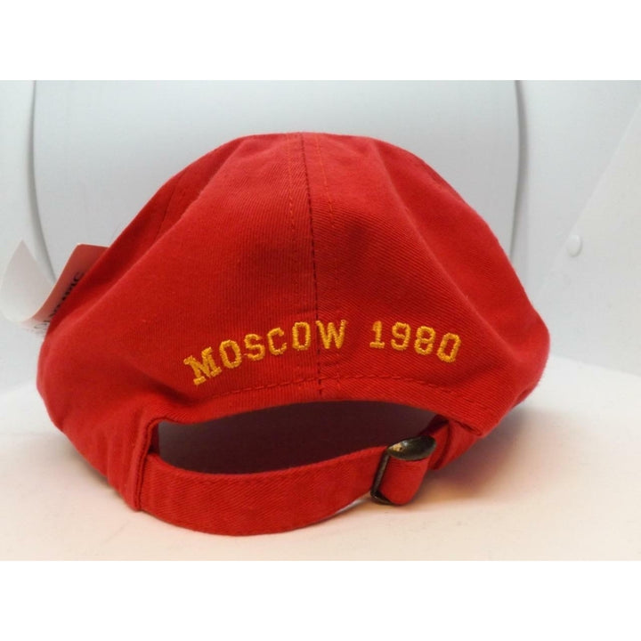1980 Moscow Russia Summer Olympics Mens OSFA Red Cap Hat Image 3