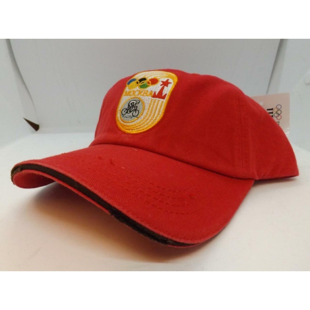 1980 Moscow Russia Summer Olympics Mens OSFA Red Cap Hat Image 4