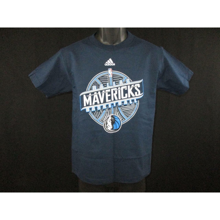 New Dallas Mavericks MAVS YOUTH Medium M 10-12 Adidas Navy Blue Shirt Image 3