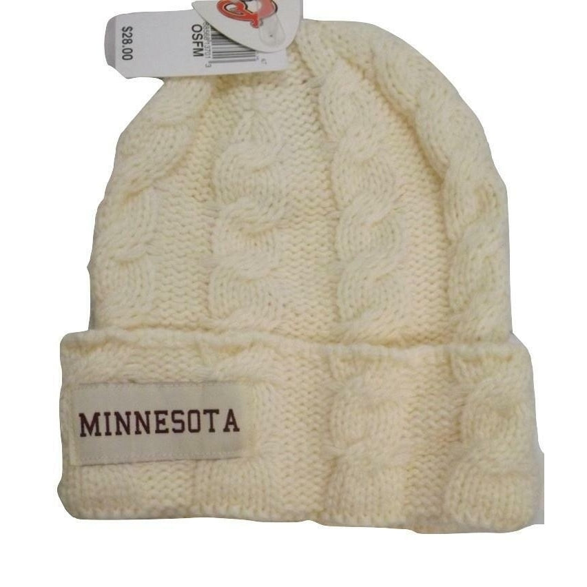 Minnesota Golden Gophers Mens Adult Size OSFA White Knit Beanie Hat 28 Image 1