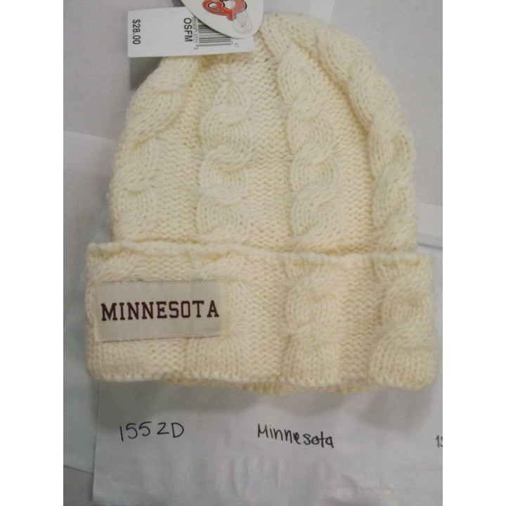 Minnesota Golden Gophers Mens Adult Size OSFA White Knit Beanie Hat 28 Image 2