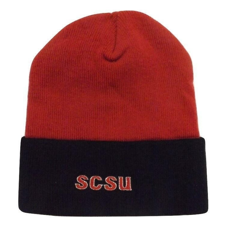 SCSU St. Cloud State Huskies Mens Size OSFA Red Black Adidas Beanie Hat Image 1