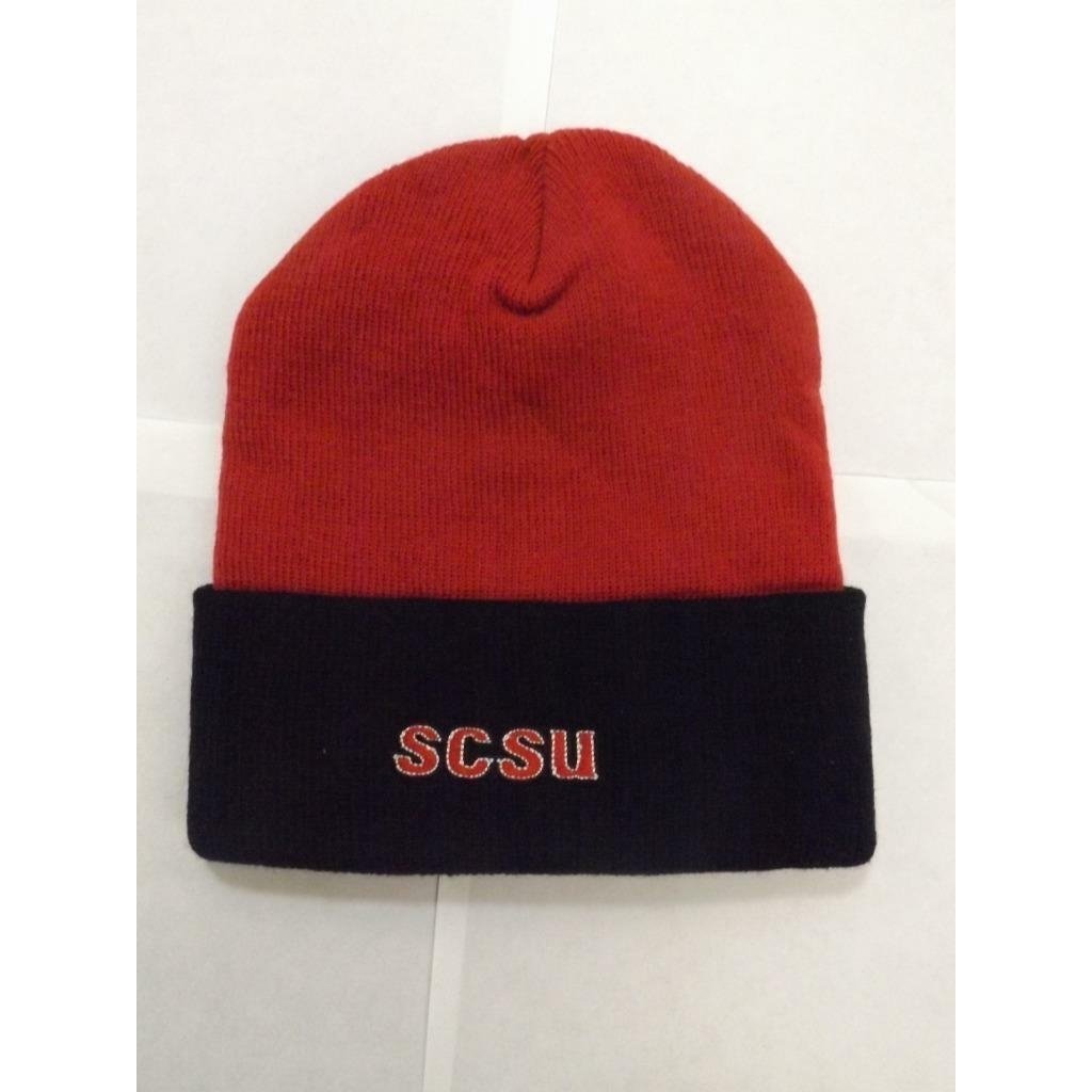 SCSU St. Cloud State Huskies Mens Size OSFA Red Black Adidas Beanie Hat Image 3