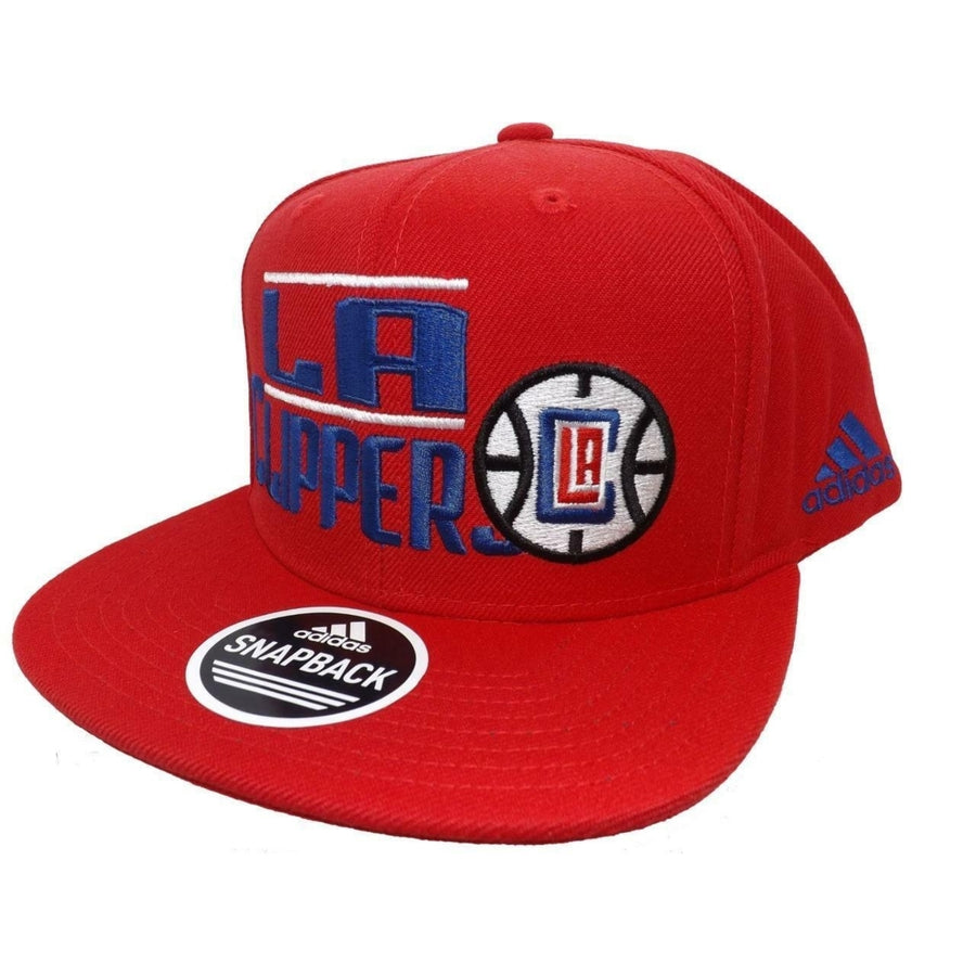 Los Angeles Clippers Mens Adidas OSFA Flatbrim Snapack Red Cap Hat Image 1
