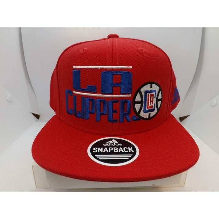 Los Angeles Clippers Mens Adidas OSFA Flatbrim Snapack Red Cap Hat Image 4